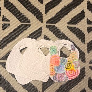 Colorful and White Baby Bib Set